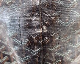 ゴヤール　サンルイ　裏から革当て　アップ1　作業後