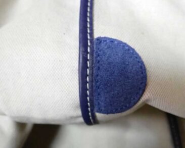 ゴヤール　サンルイ　裏から革当て　アップ　裏側　作業後