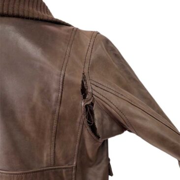 ビームス　レザーブルゾン　革交換　作業前