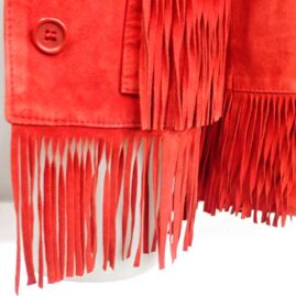 ジャケット　革当て　アップ　作業後