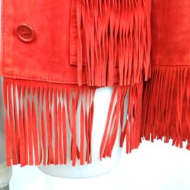 ジャケット　革当て　アップ　作業前