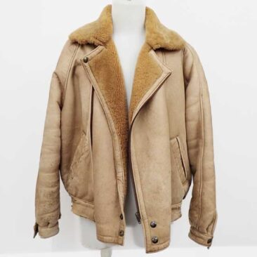 ムートンジャケット　革当て補修