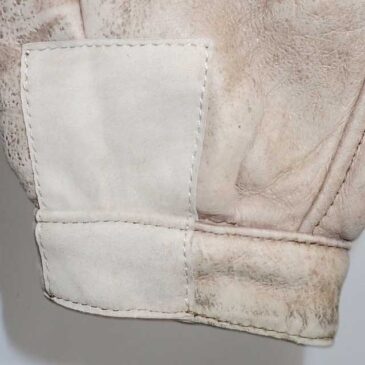 ムートンジャケット　革当て補修　作業後