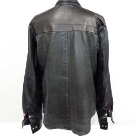 レザージャケット　革交換　バック　作業後