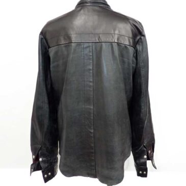 レザージャケット　革交換　バック　作業後