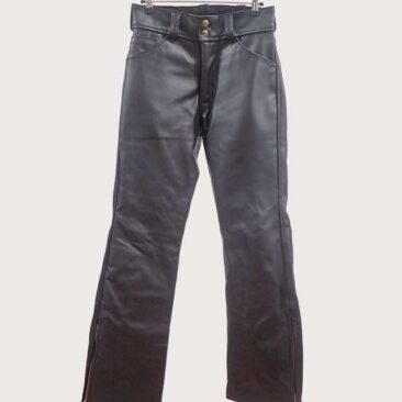 レザーパンツ　ウエスト詰め　作業後