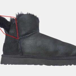 UGG　ブーツ　革交換　　サイド　作業前